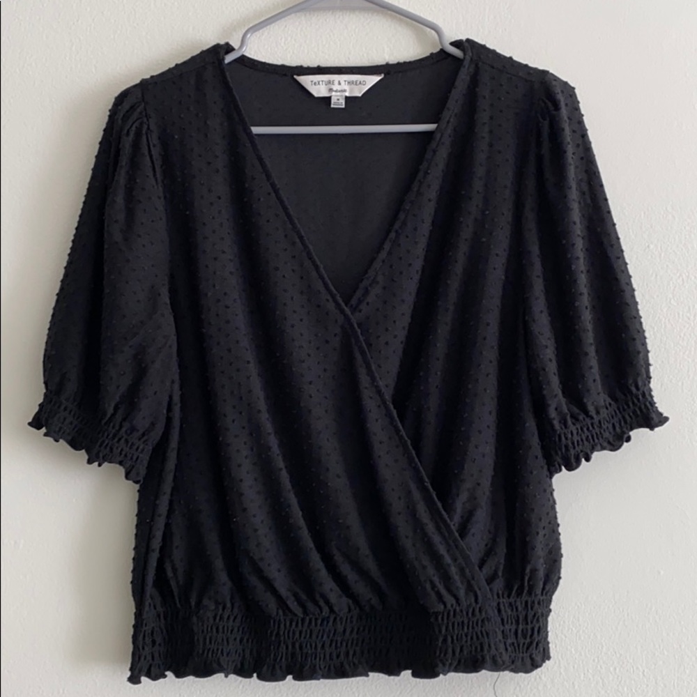 Madewell Texture & Thread romantic black top